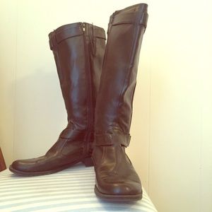 Dark brown knee high boots!